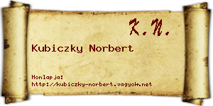 Kubiczky Norbert névjegykártya